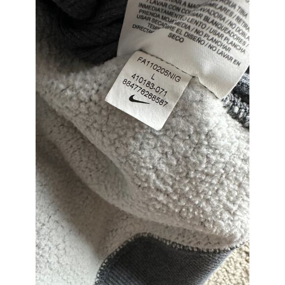 Nike Hoodie Womens Large Gray Squad Fleece Po Pullover Sweatshirt Ladies - Picture 8 of 14